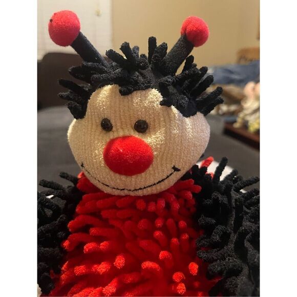 Burton Kids Red Black Polyester Ladybug Plush Mop Style Stuffed Animal Toy - Picture 14 of 14